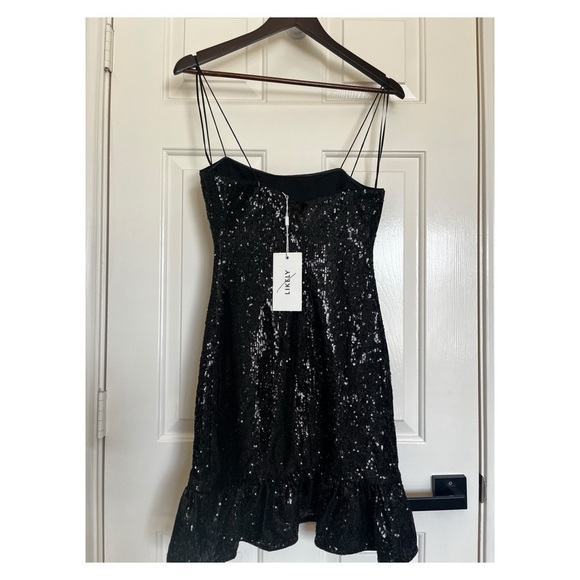 Likely NWT Lilia Ruffle Sequin Mini Dress Black 2 - Picture 7 of 7